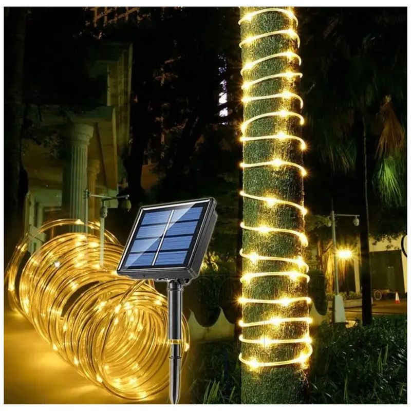 GENERICO - Manguera Tubo Led Solar Tubo Flexible 10 Metros CÁLIDAS