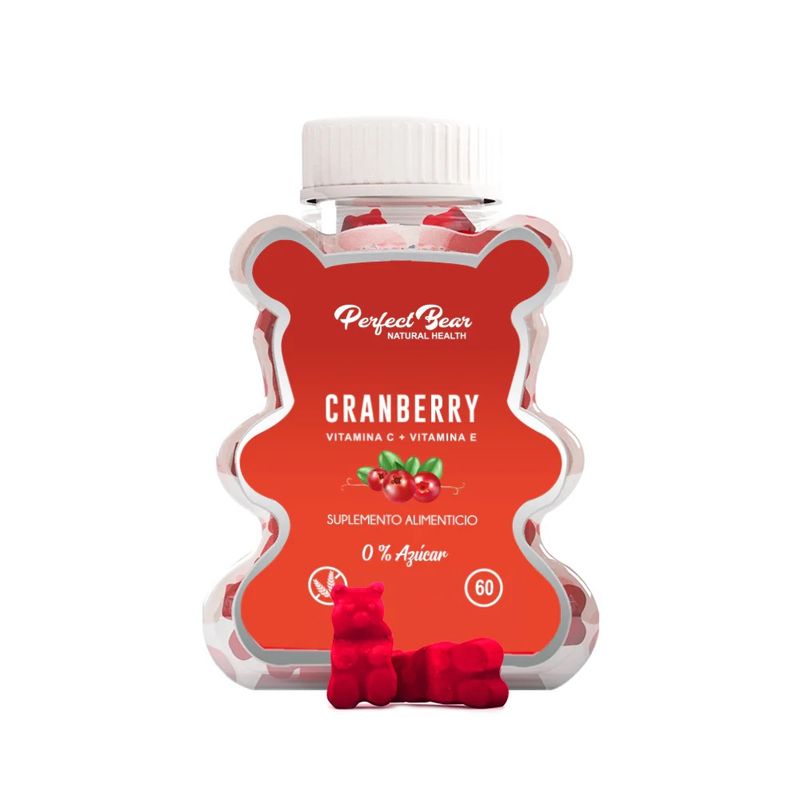 Perfect Bear - Cranberry Arándanos Rojos Vitamina C, E Gomitas 1 Mes