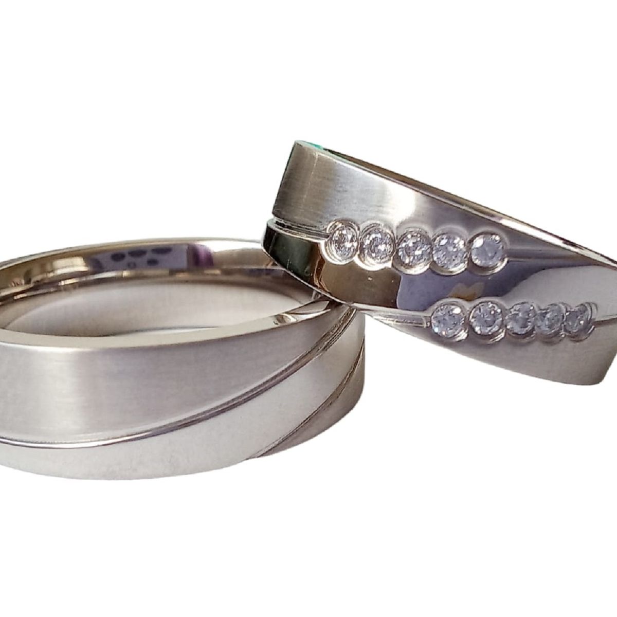 GENERICO - Anillos acero inoxidable pareja matrimonio.-