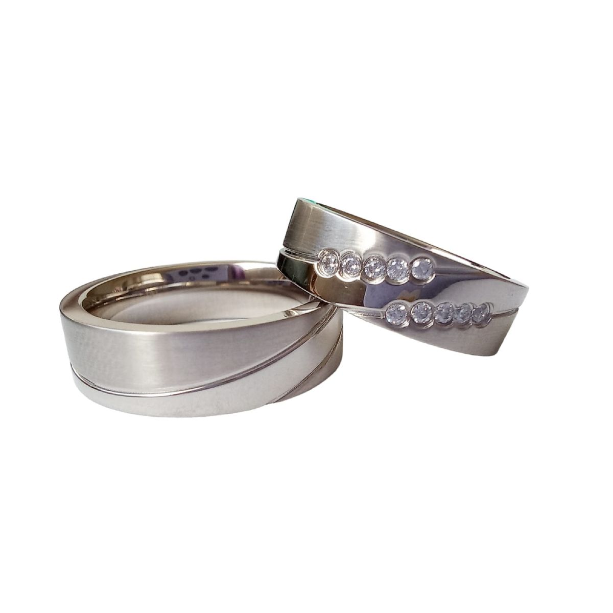 GENERICO - Anillos acero inoxidable pareja matrimonio.-