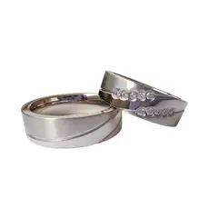 GENERICO - Anillos acero inoxidable pareja matrimonio