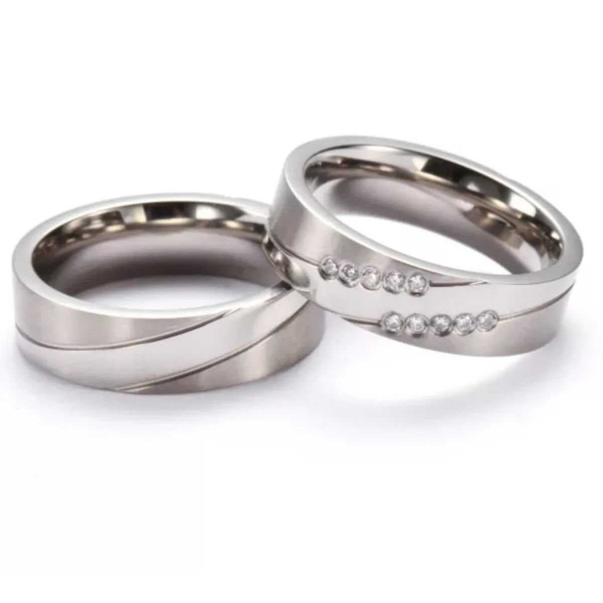 GENERICO - Anillos acero inoxidable pareja matrimonio.-
