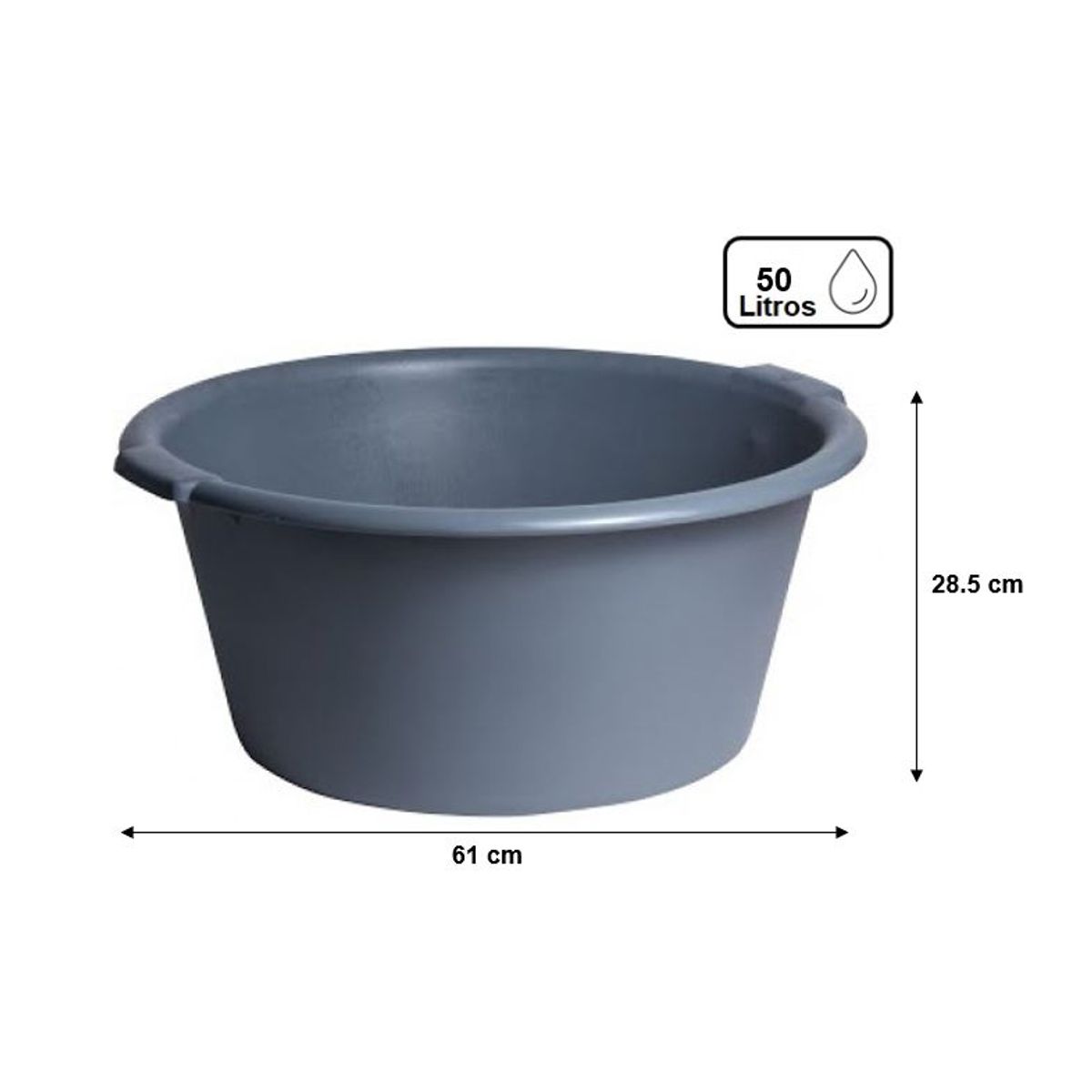 GENERICO - Lavatorio Palangana Balde Cubeta Grande 50 Lts Plastico