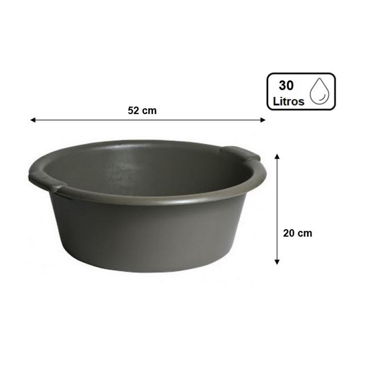 GENERICO - Lavatorio Palangana Balde Cubeta Grande 30 Lts Plastico