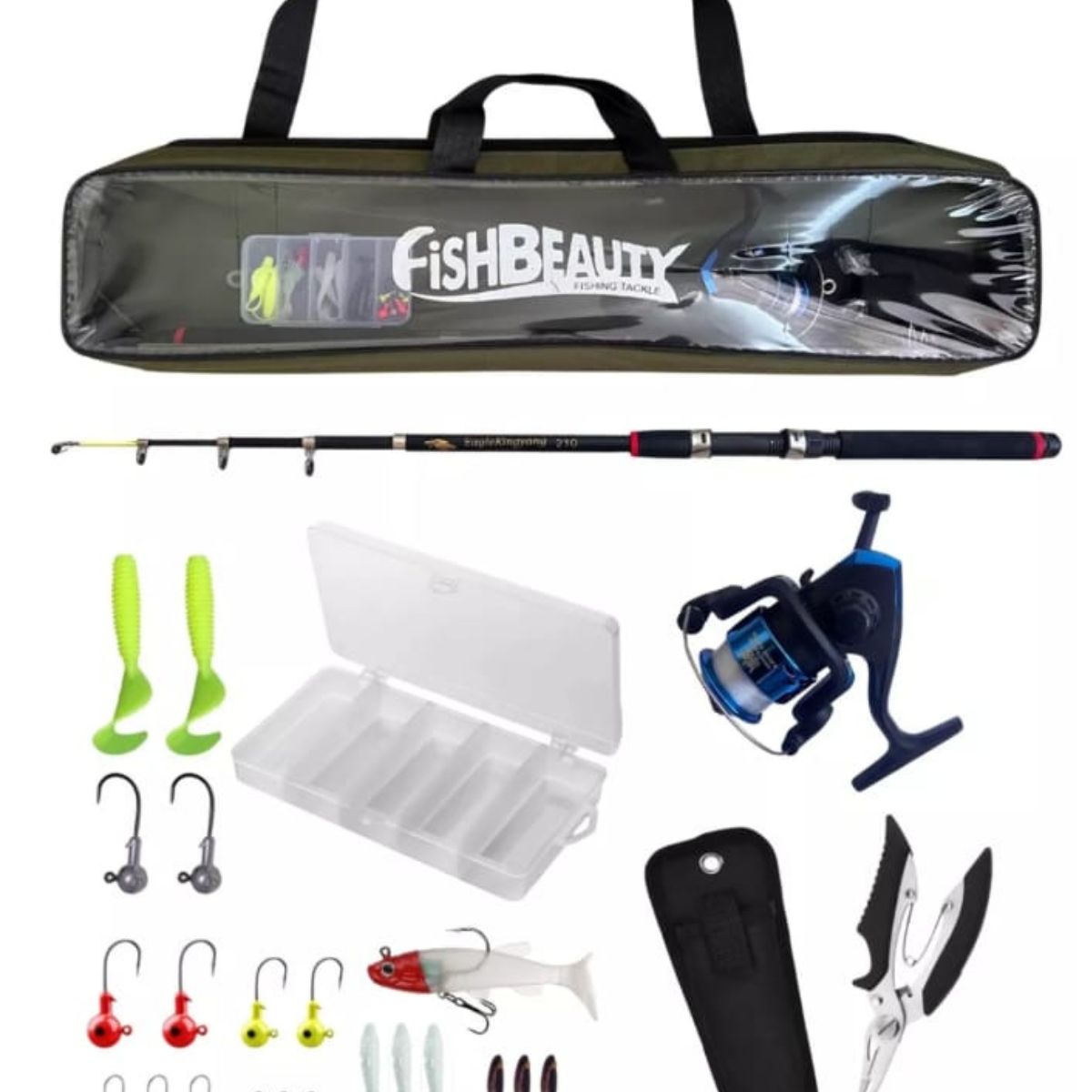GENERICO - Set O Kit De Caña Pescar Telescópica Con Accesorios Y Bolso