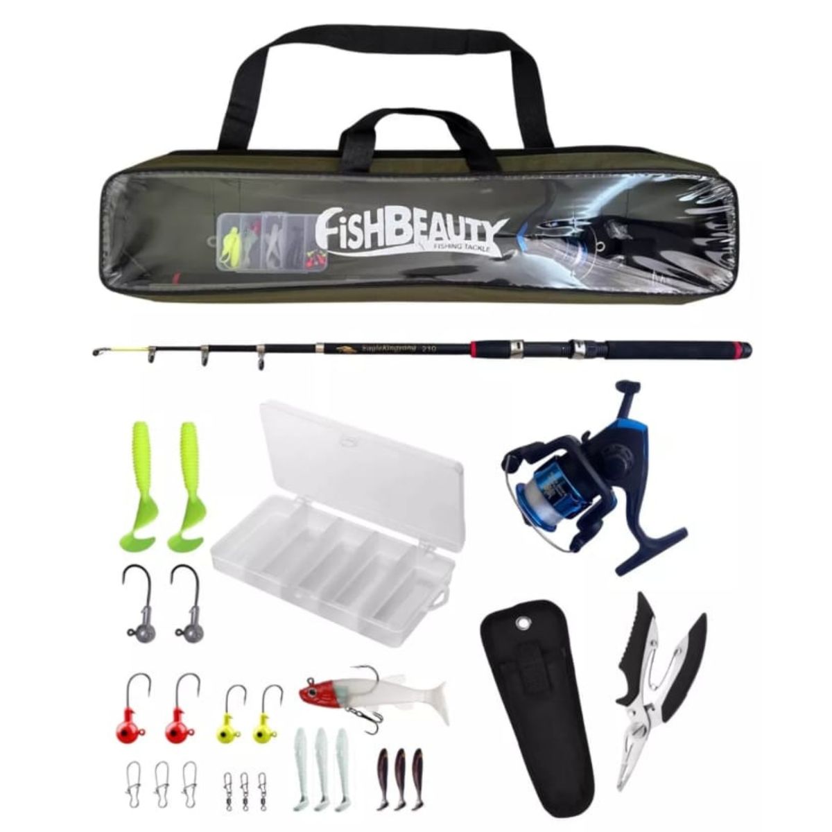 GENERICO - Set O Kit De Caña Pescar Telescópica Con Accesorios Y Bolso