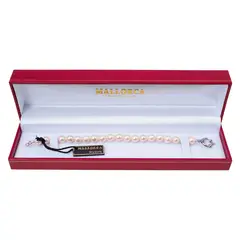 MALLORCA - Pulsera Perla de de 19 cm/8 mm D1 - Oriente Rosado