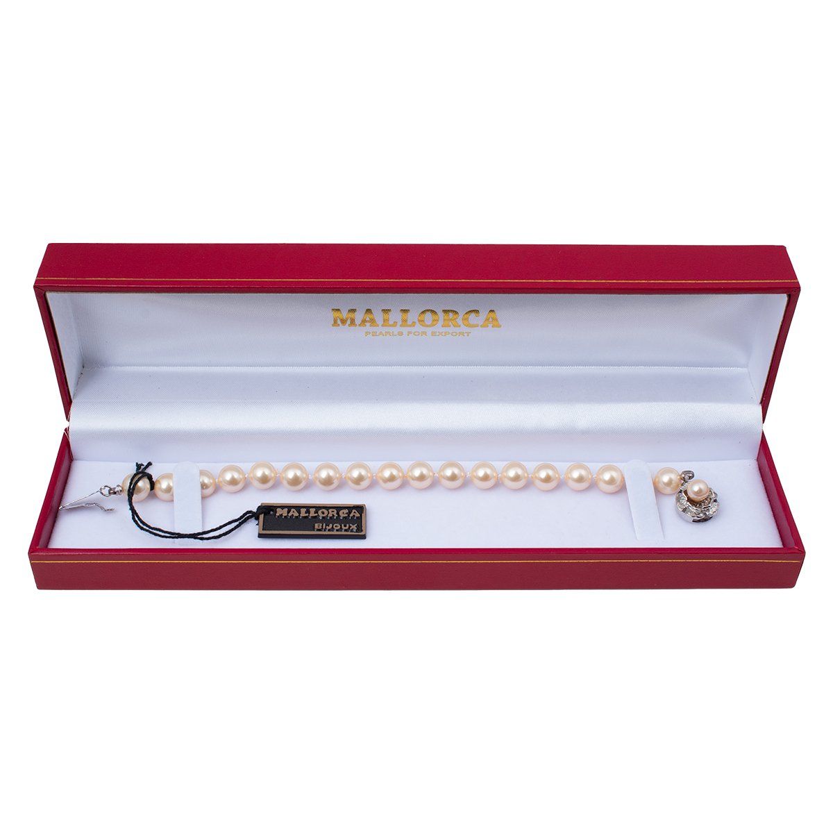 MALLORCA - Pulsera Perla de Mallorca de 19 cm/8 mm D2 - Oriente Rosado