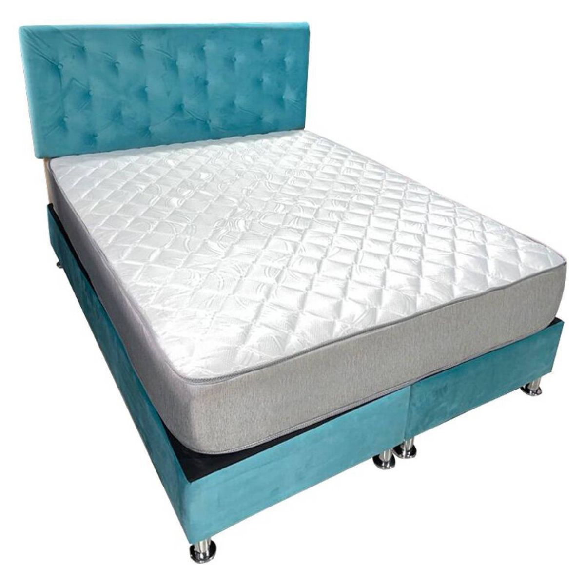 MUEBLES HVM - Cama HVM 2 Calipso Felpa Pmetal