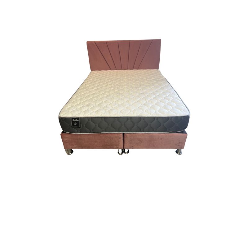 MUEBLES HVM - Cama HVM FULL   Colchon de Resortes Resp Palo Rosa Lineal Pmadera