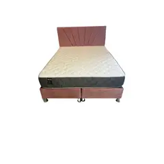 MUEBLES HVM - Cama HVM FULL  Colchon de Resortes Resp Palo Rosa Lineal Pmadera