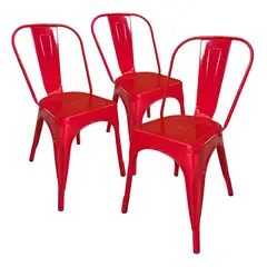 PROCHEF - Pack 3 Unidades Silla Tolix Rojo Brillante