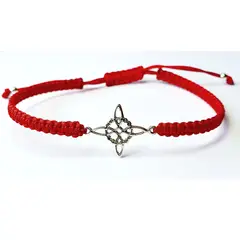GENERICO - Pulsera nudo de brujas de hilo de plata