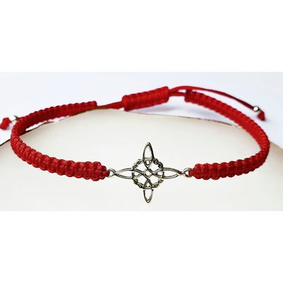 Imagen 2 del producto Pulsera nudo de brujas de hilo de plata