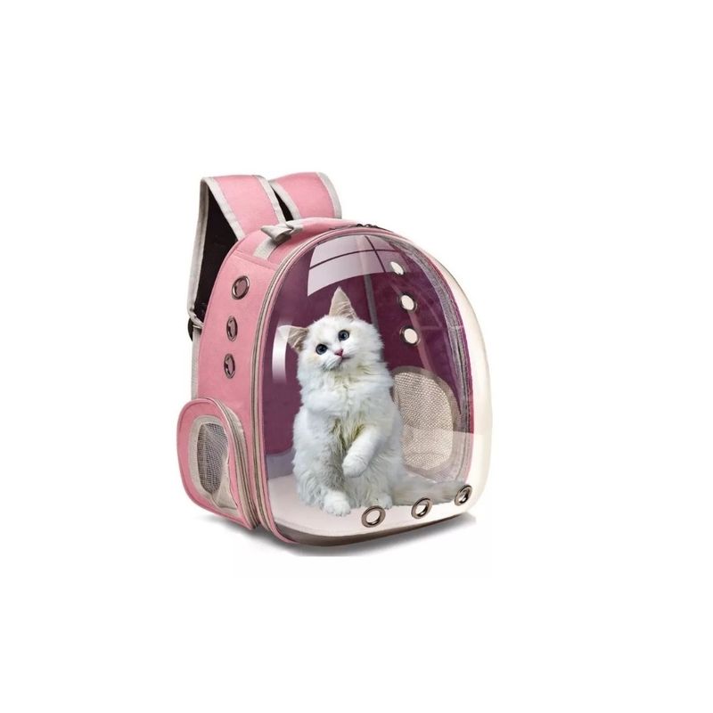 GENERICO - Mochila Bolso Transportes Transparente Mascotas Pink