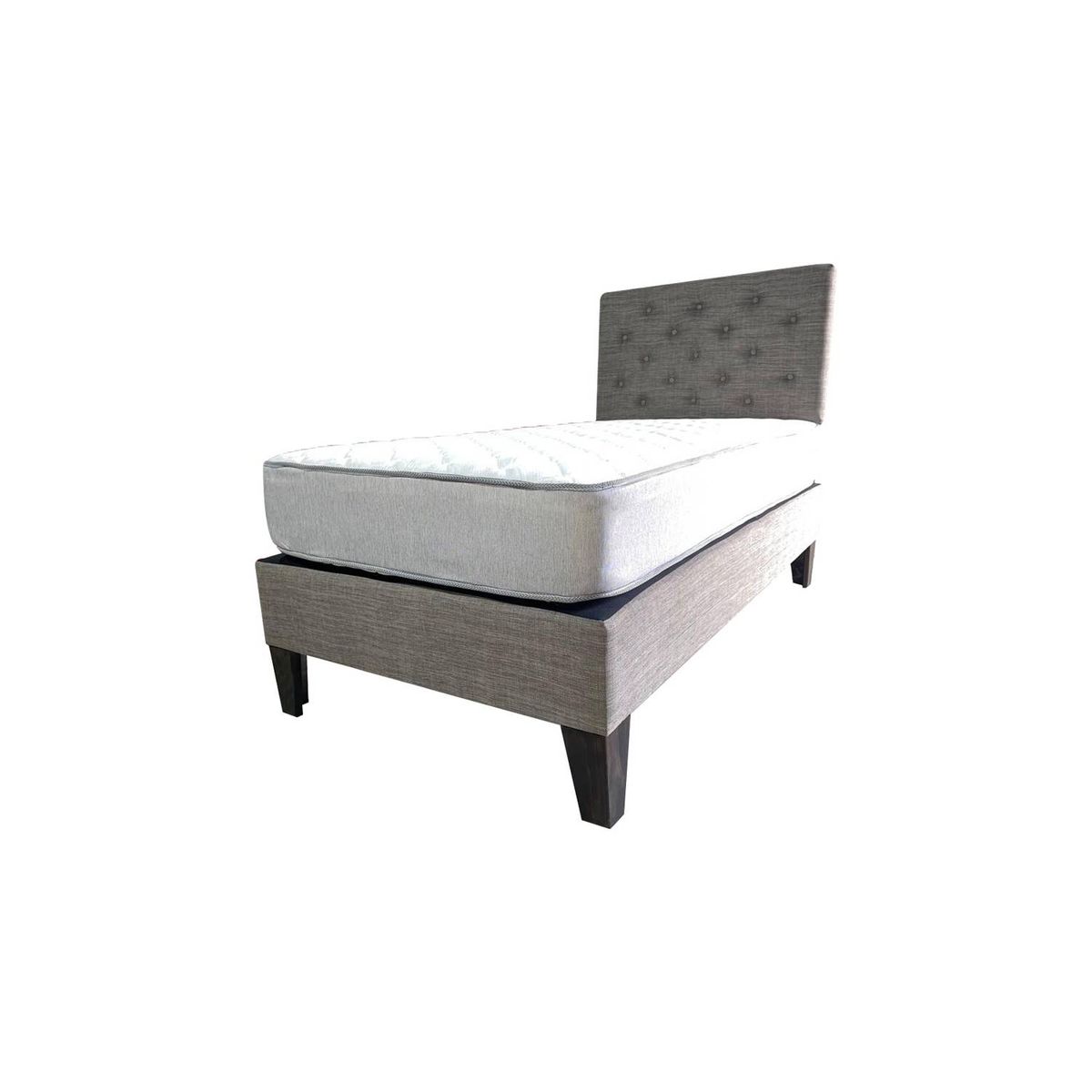 MUEBLES HVM - Cama HVM 1 plaza Gris lino  PMadera