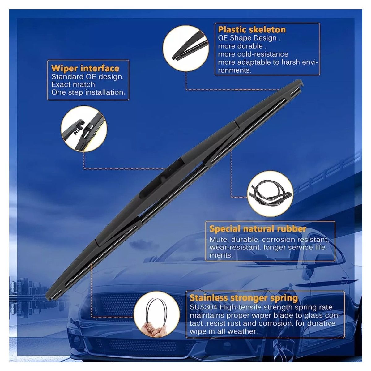 KUANGYE - Plumillas Limpiaparabrisas Para Mazda Cx5 2017-2020 Set3 Cx9