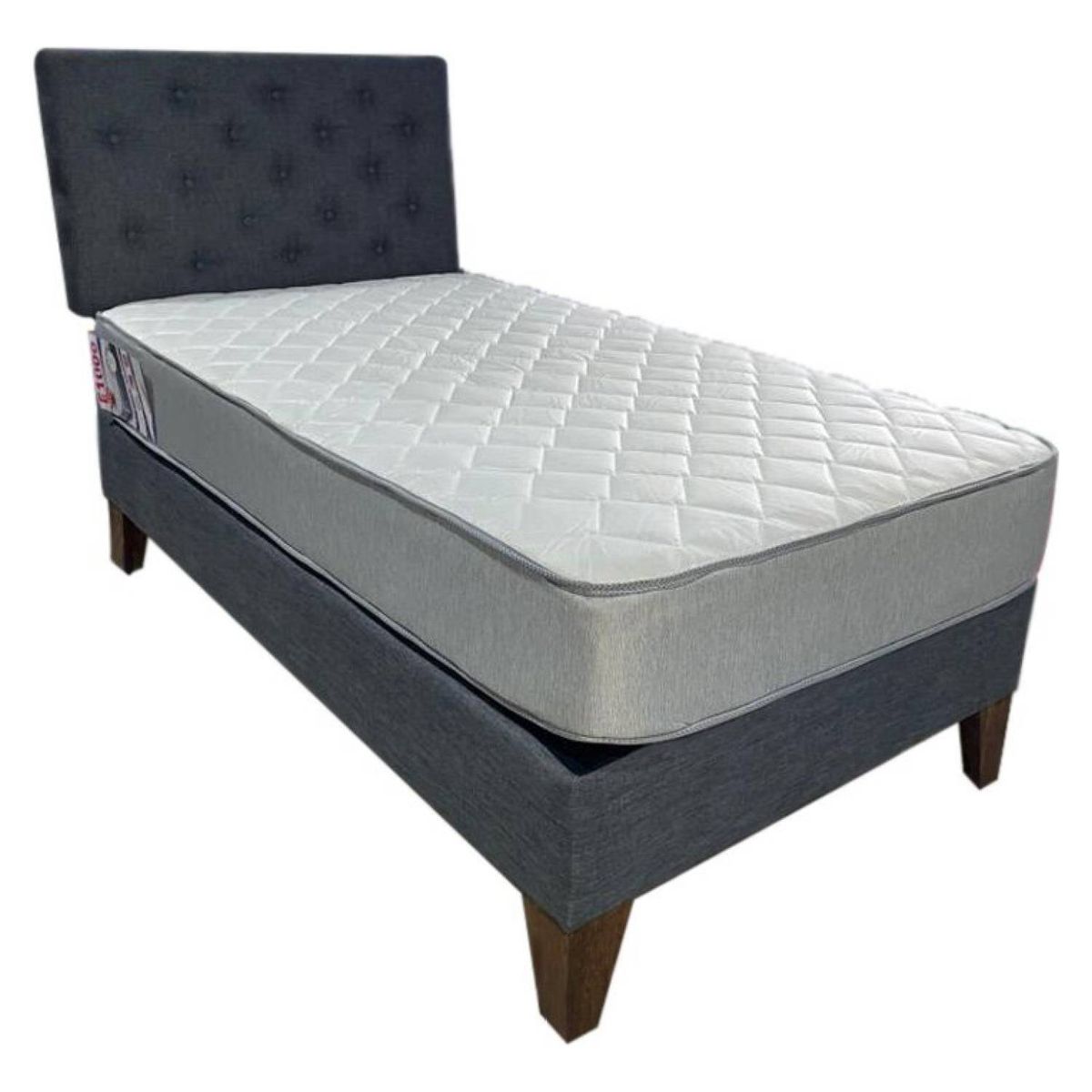 MUEBLES HVM - Cama HVM 1 plaza Gris Grafito PMadera