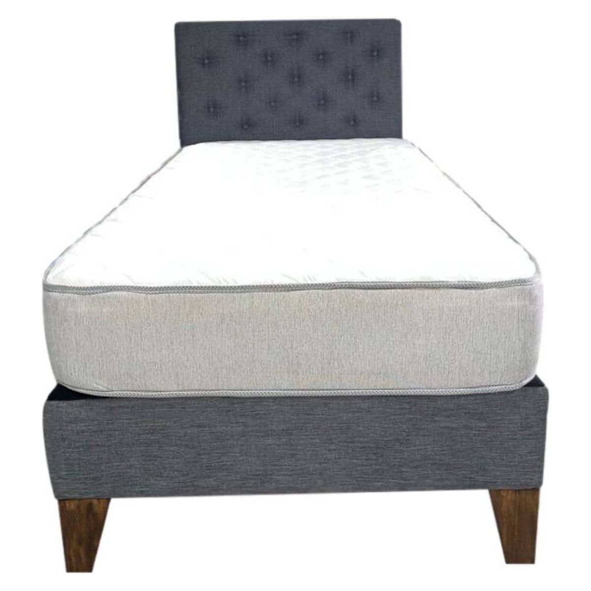 MUEBLES HVM - Cama HVM 1 plaza Gris Grafito PMadera