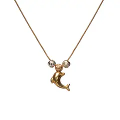 LA GARZA - Collar Mujer Oro Amarillo 18 kts Delfin Oro Blanco