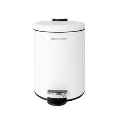 DANNY HOME - Papelero Blanco Mate 3 Lts Acero Inolxidable