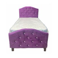 Cama Dominaty 1.5 plaza Morado + Respaldo piecera PMadera