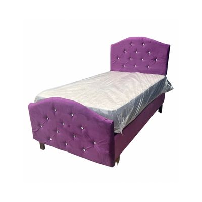Imagen 2 del producto Cama Dominaty 1.5 plaza Morado + Respaldo piecera PMadera
