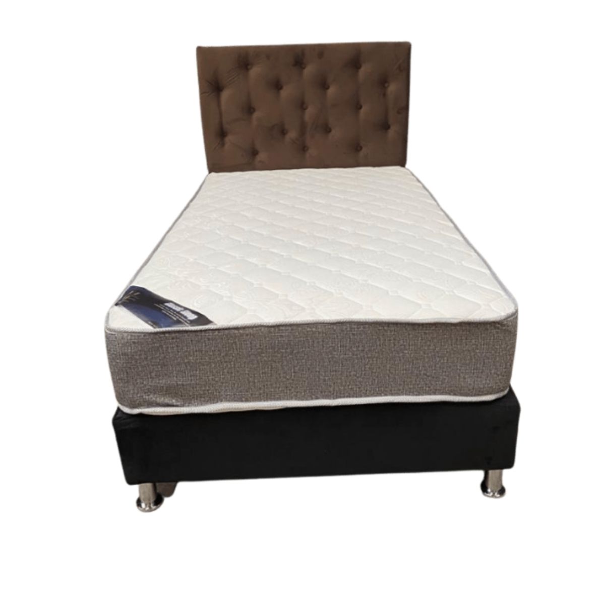 MUEBLES HVM - Cama HVM 15P Cafe felpa  PMadera