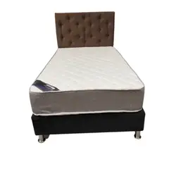 MUEBLES HVM - Cama HVM 15P Cafe felpa PMadera