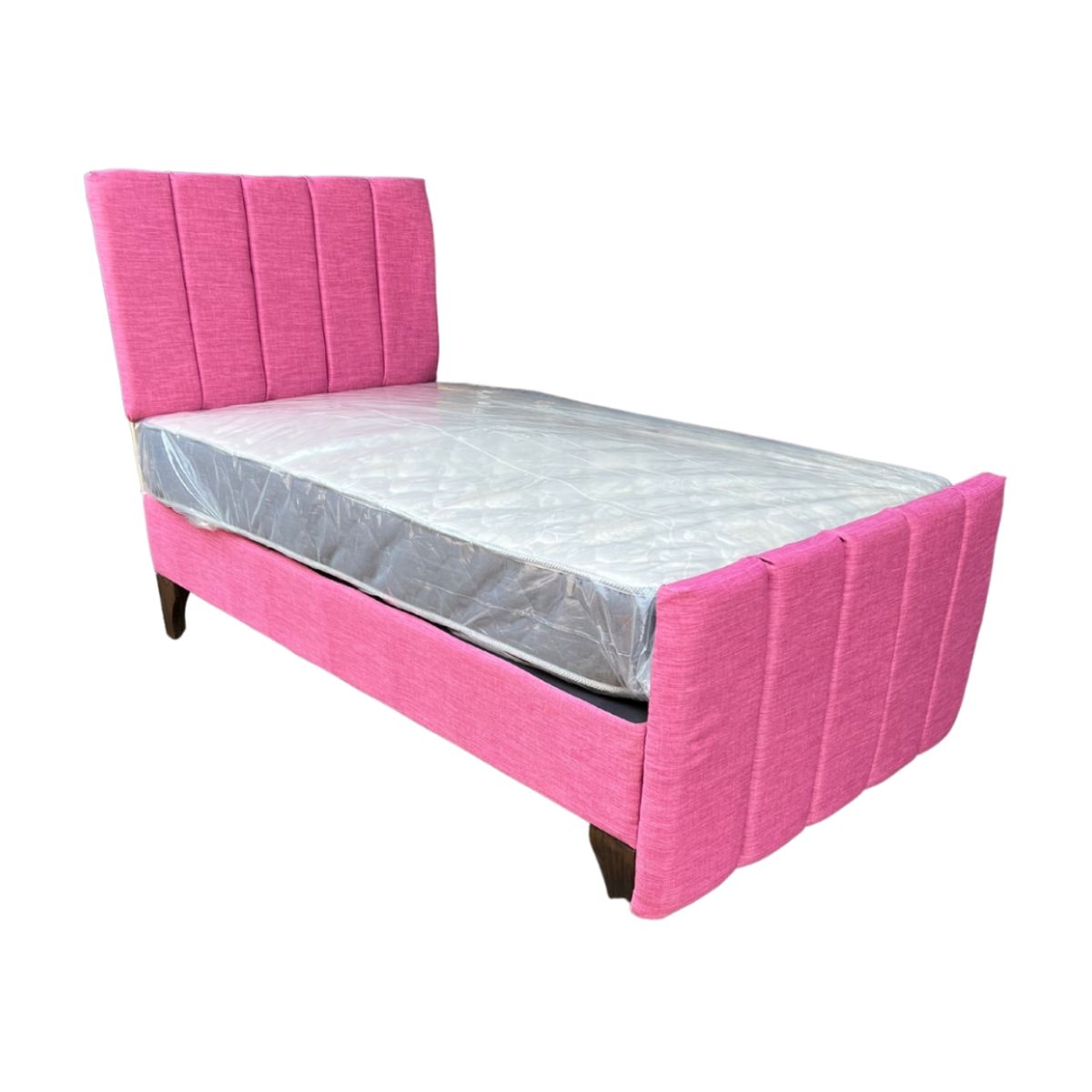 MUEBLES HVM - Cama Tubular 1.5 plaza Morado + Respaldo piecera PMadera