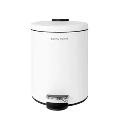 DANNY HOME - Papelero Blanco Mate 5 Lts Acero Inolxidable
