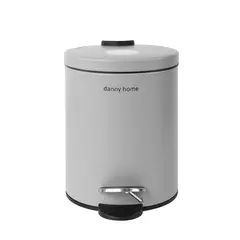 DANNY HOME - Papelero Gris Mate 5 Lts Acero Inolxidable