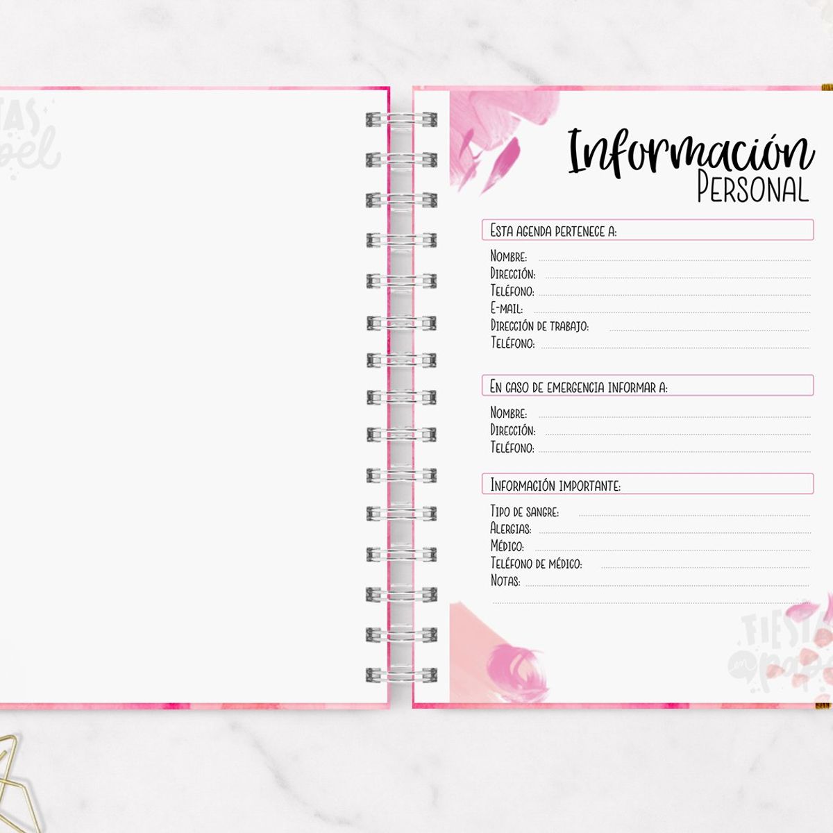 FIESTAS EN PAPEL - Agenda Smile 2026 - Día por página