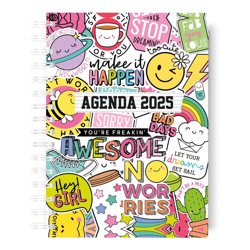 FIESTAS EN PAPEL - Agenda Sticker 2025 planificacion mensual, semanal