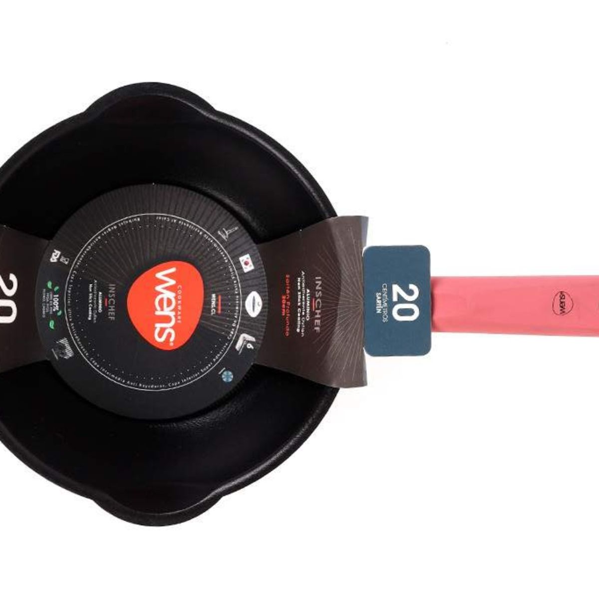 WENS - Sartén profundo 20 cm Antiadherente rosa Inschef