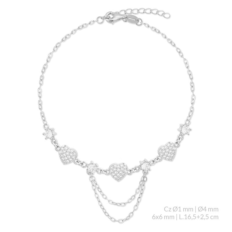 MASSE GIOIELLI - Pulsera Venus de Plata Italiana bañada en Rodio
