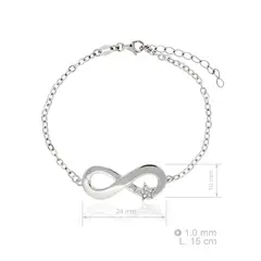 MASSE GIOIELLI - Pulsera Infinito Plata Italiana bañada en Rodio