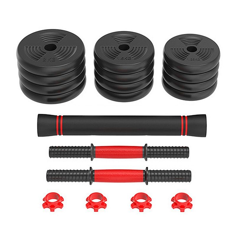 SPORTIME - Set Mancuernas de 10 Kg con Unión Red Ajustable Armable