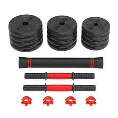SPORTIME - Set Mancuernas de 10 Kg con Unión Red Ajustable Armable
