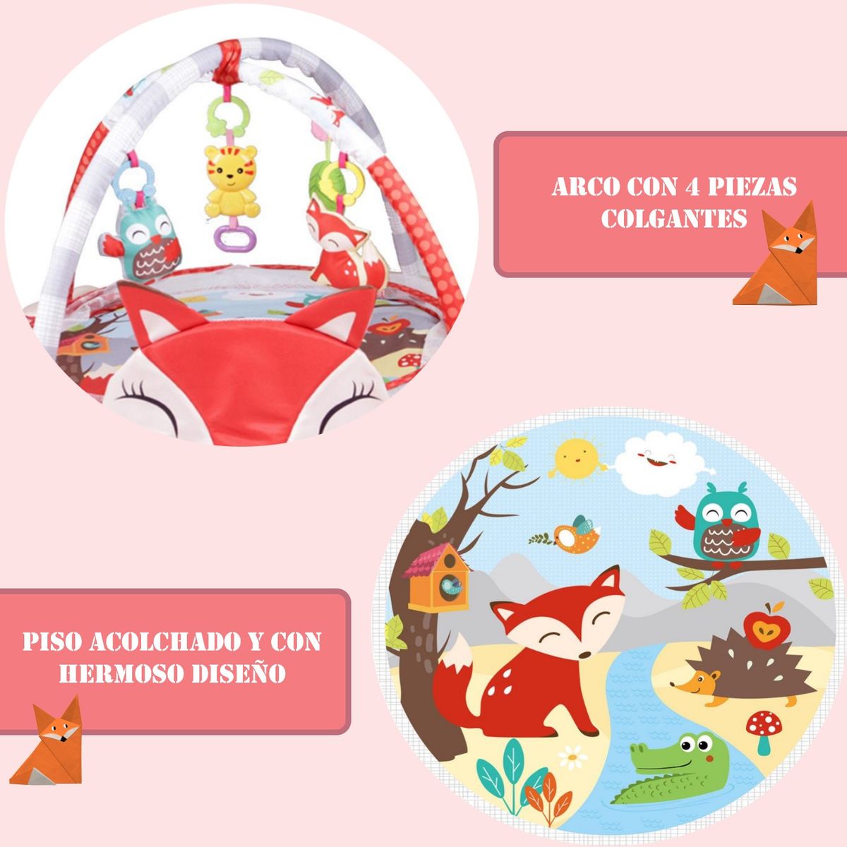 MUNDO ONLINE - Gimnasio Zorrito Alfombra Interactiva 3 en 1