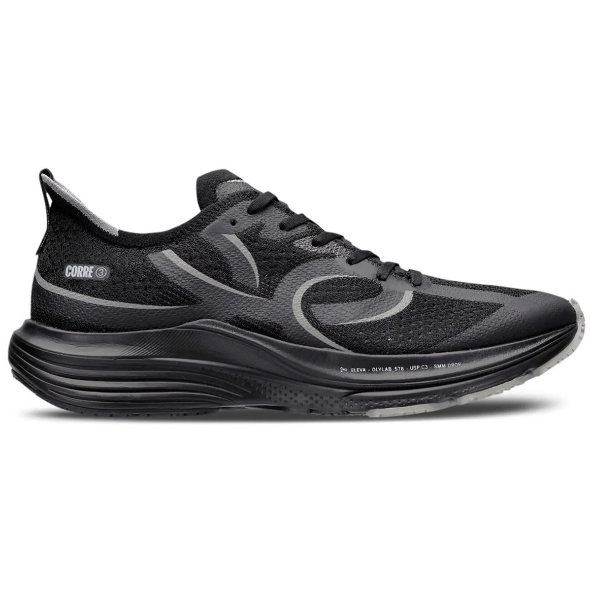 OLYMPIKUS - Zapatilla Running Hombre Corre 3 Negro