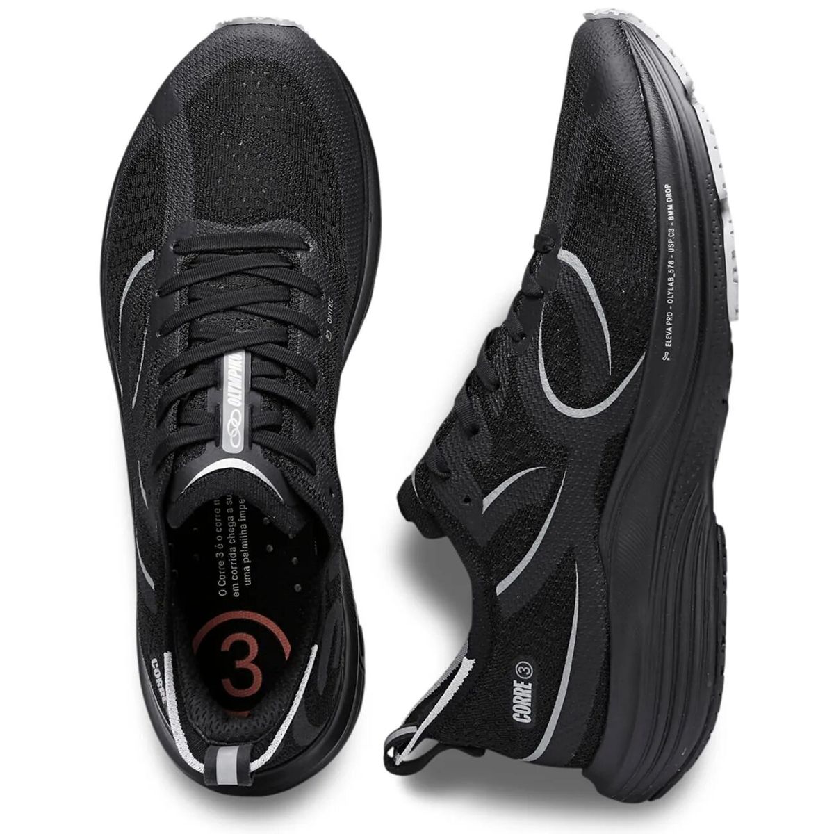 OLYMPIKUS - Zapatilla Running Hombre Corre 3 Negro