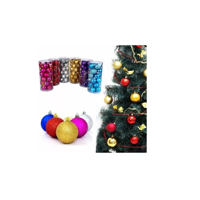 GENERICO - Esferas Navideñas Bambalina Adorno De Navidad 3cm Plata