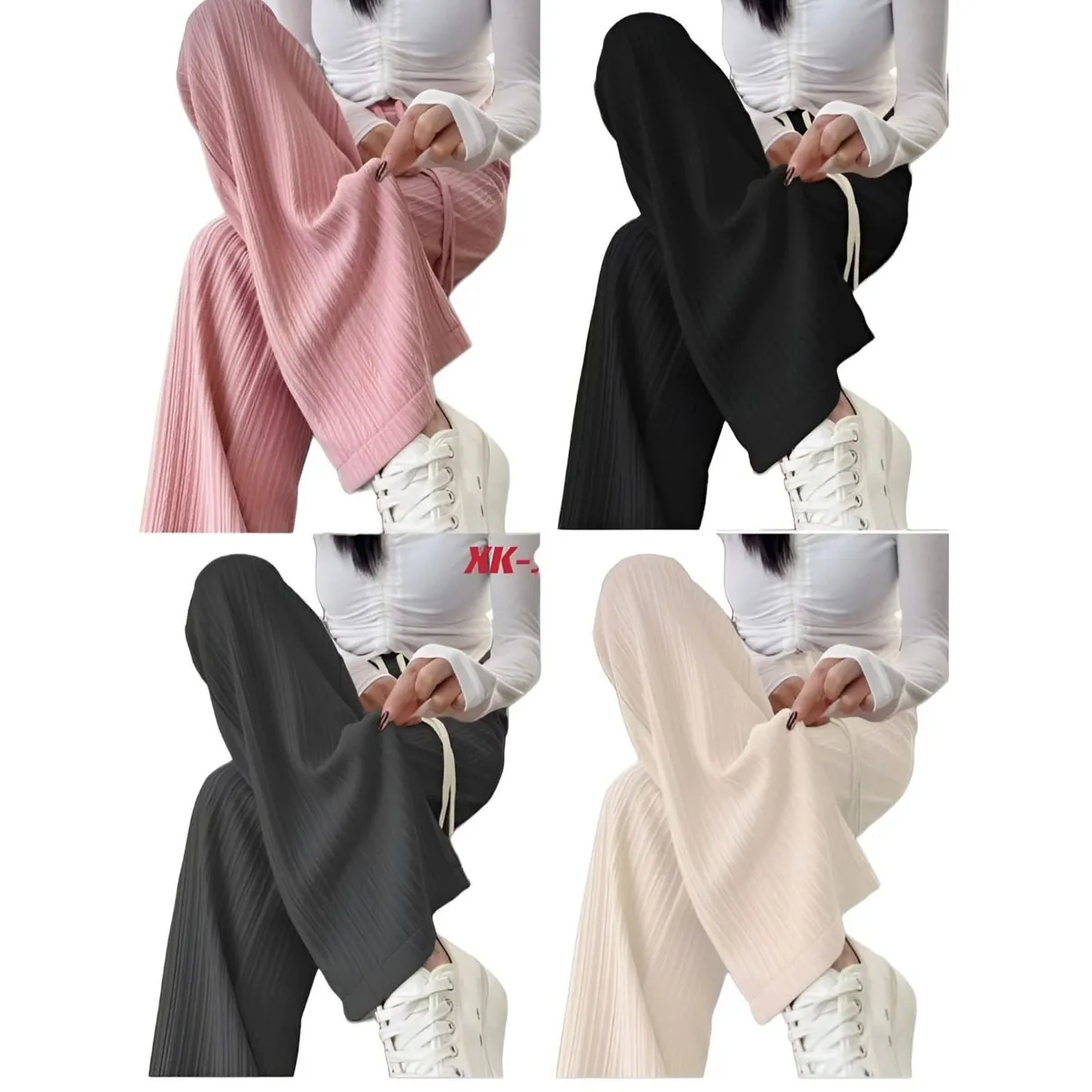 AGW - Pack 3 Pantalones Mujer Estilo Canale