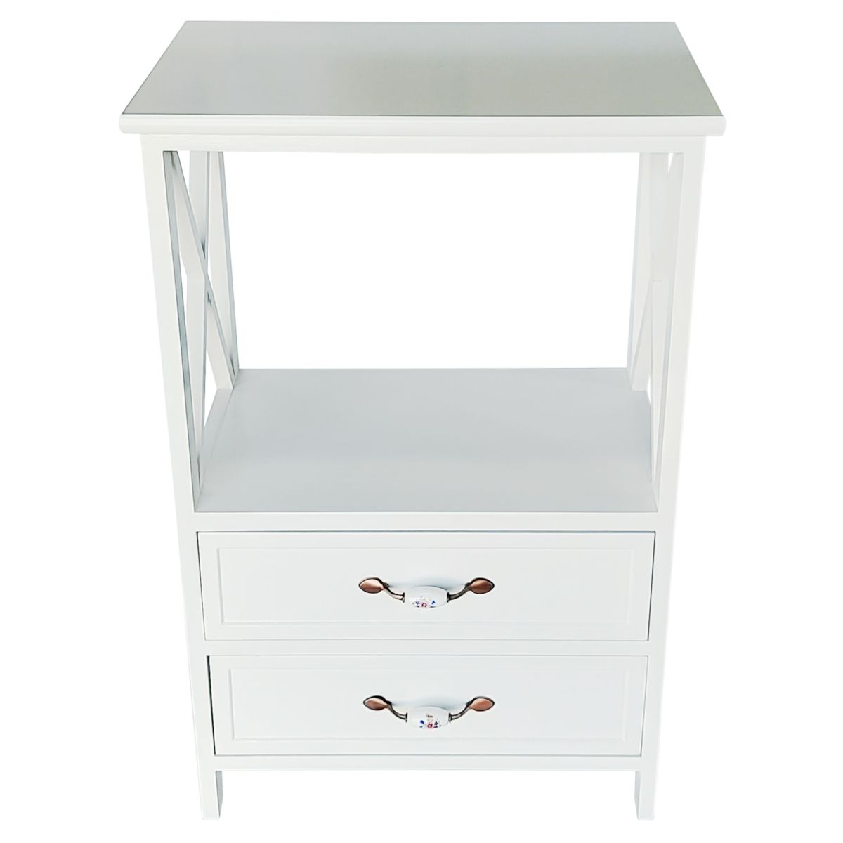 LOVEN - Velador Peer Dos Cajones Blanco