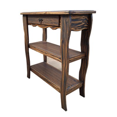 Imagen 2 del producto Mesa de arrimo vintage cafe 2 divisiones 70cm