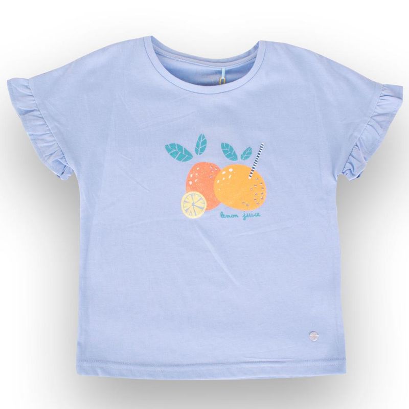 PILLIN - Polera Manga Corta Niña Azul acero Pillin PILLIN