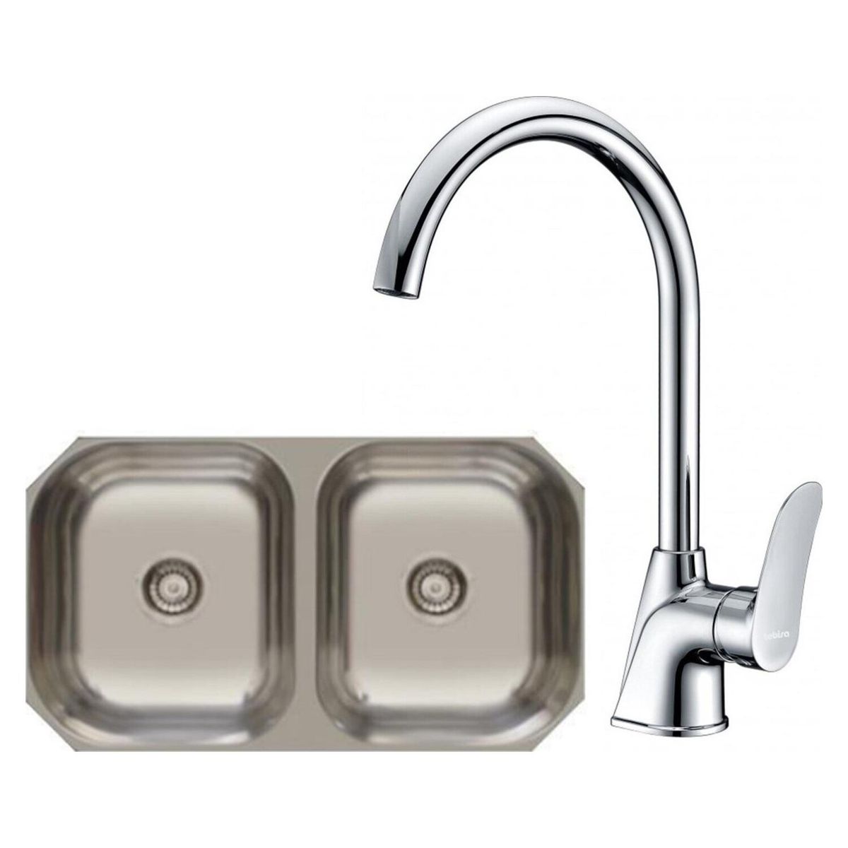 TEBISA - Lavaplatos doble bajo cubierta  Monomando Akey