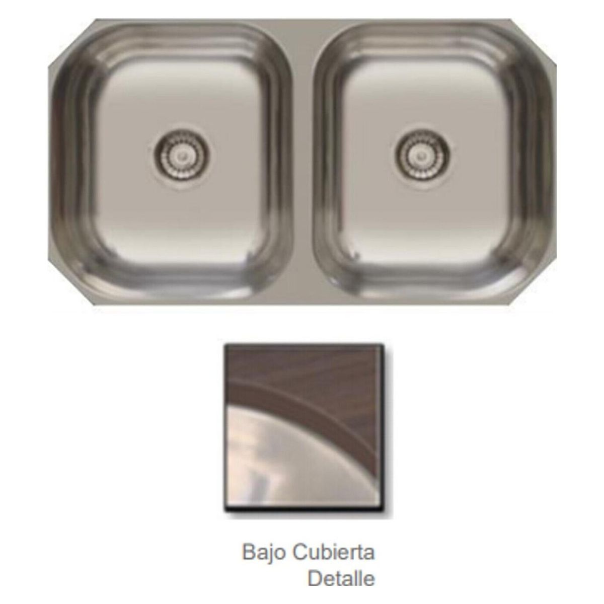 TEBISA - Lavaplatos doble bajo cubierta  Monomando Akey