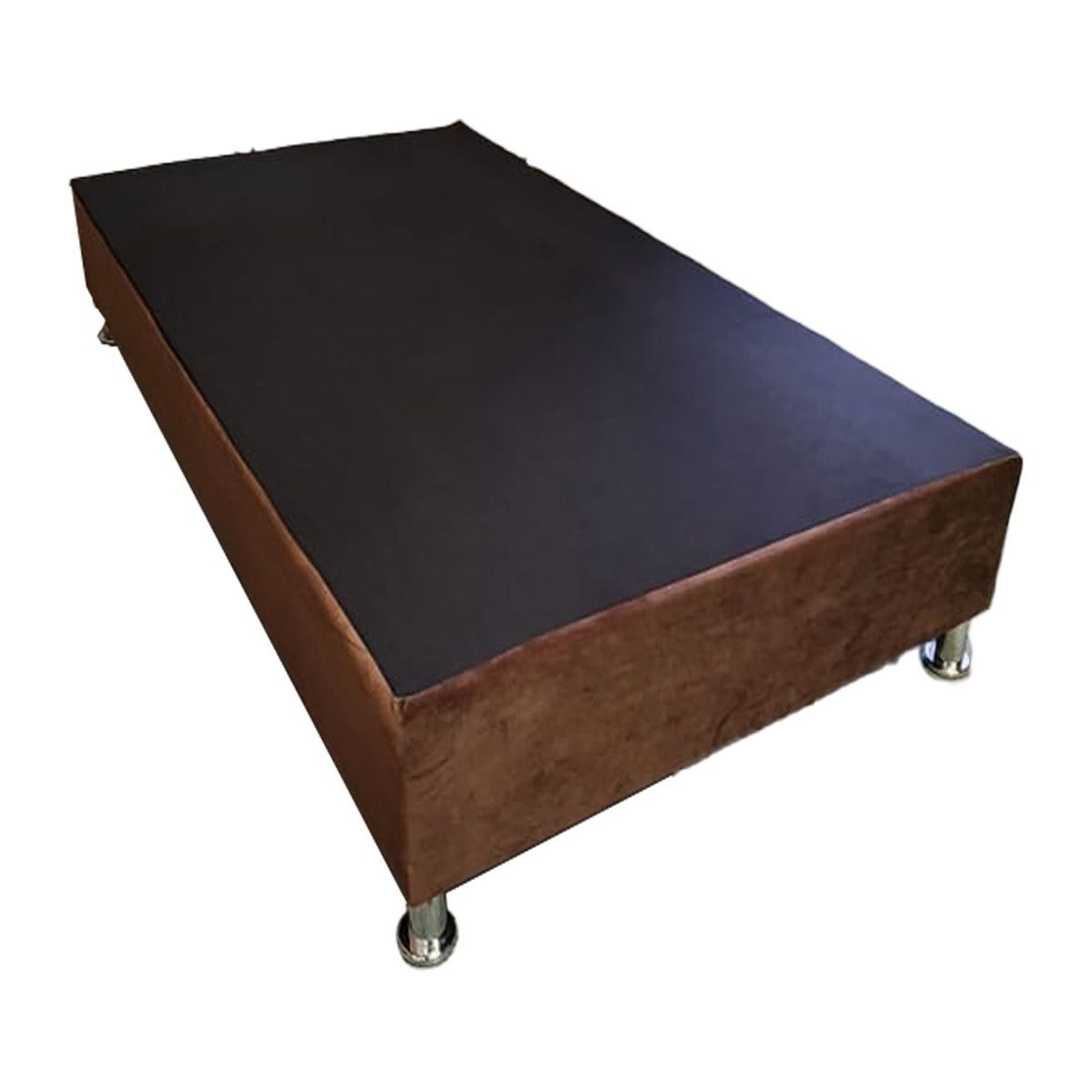 MUEBLES HVM - Base HVM Americana 1 P Cafe Felpa  Patas de Metal